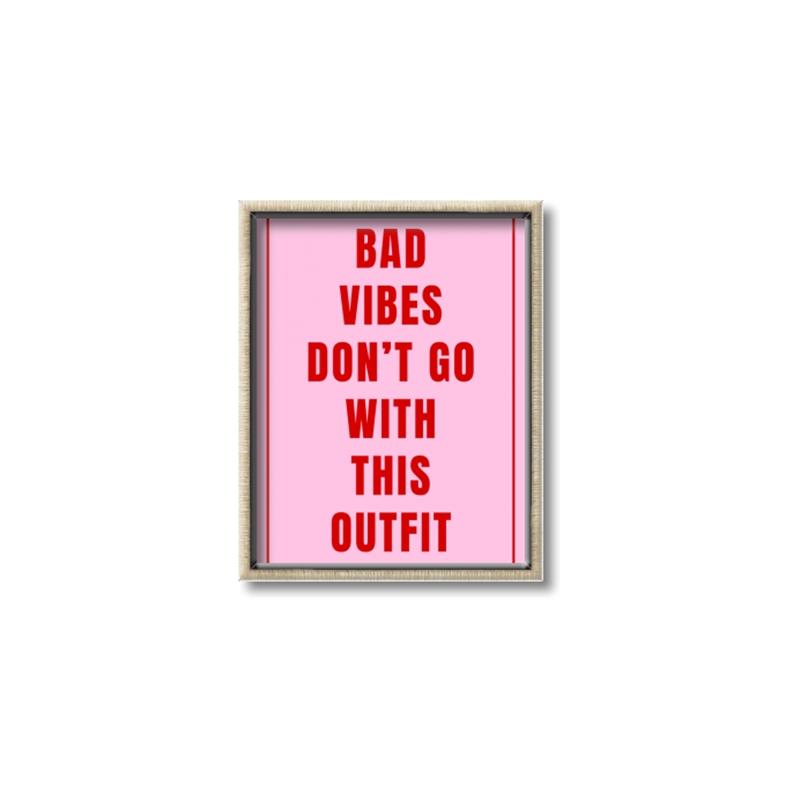 Picture of Bad Vibes Typography Poster _GroupedProduct_Rectangle_Portrait_Canvas_Framed_