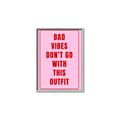 Picture of Bad Vibes Typography Poster _GroupedProduct_Rectangle_Portrait_Canvas_Framed_