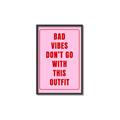 Picture of Bad Vibes Typography Poster _GroupedProduct_Rectangle_Portrait_Canvas_Framed_