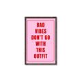 Picture of Bad Vibes Typography Poster _GroupedProduct_Rectangle_Portrait_Canvas_Framed_