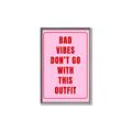 Picture of Bad Vibes Typography Poster _GroupedProduct_Rectangle_Portrait_Canvas_Framed_