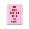 Picture of Bad Vibes Typography Poster _GroupedProduct_Rectangle_Portrait_Canvas_Framed_