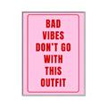 Picture of Bad Vibes Typography Poster _GroupedProduct_Rectangle_Portrait_Canvas_Framed_