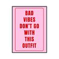 Picture of Bad Vibes Typography Poster _GroupedProduct_Rectangle_Portrait_Canvas_Framed_