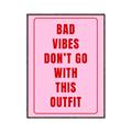 Picture of Bad Vibes Typography Poster _GroupedProduct_Rectangle_Portrait_Canvas_Framed_