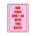 Picture of Bad Vibes Typography Poster _GroupedProduct_Rectangle_Portrait_Canvas_Framed_