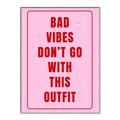 Picture of Bad Vibes Typography Poster _GroupedProduct_Rectangle_Portrait_Canvas_Framed_