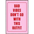 Picture of Bad Vibes Typography Poster _GroupedProduct_Rectangle_Portrait_Canvas_Framed_