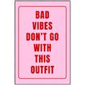 Picture of Bad Vibes Typography Poster _GroupedProduct_Rectangle_Portrait_Canvas_Framed_