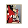Picture of Retro Red guitar Poster _GroupedProduct_Rectangle_Portrait_Framed_Matted_