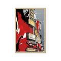 Picture of Retro Red guitar Poster _GroupedProduct_Rectangle_Portrait_Framed_Matted_