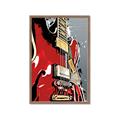 Picture of Retro Red guitar Poster _GroupedProduct_Rectangle_Portrait_Framed_Matted_