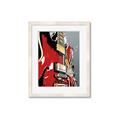 Picture of Retro Red guitar Poster _GroupedProduct_Rectangle_Portrait_Framed_Matted_