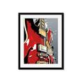 Picture of Retro Red guitar Poster _GroupedProduct_Rectangle_Portrait_Framed_Matted_