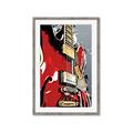 Picture of Retro Red guitar Poster _GroupedProduct_Rectangle_Portrait_Framed_Matted_
