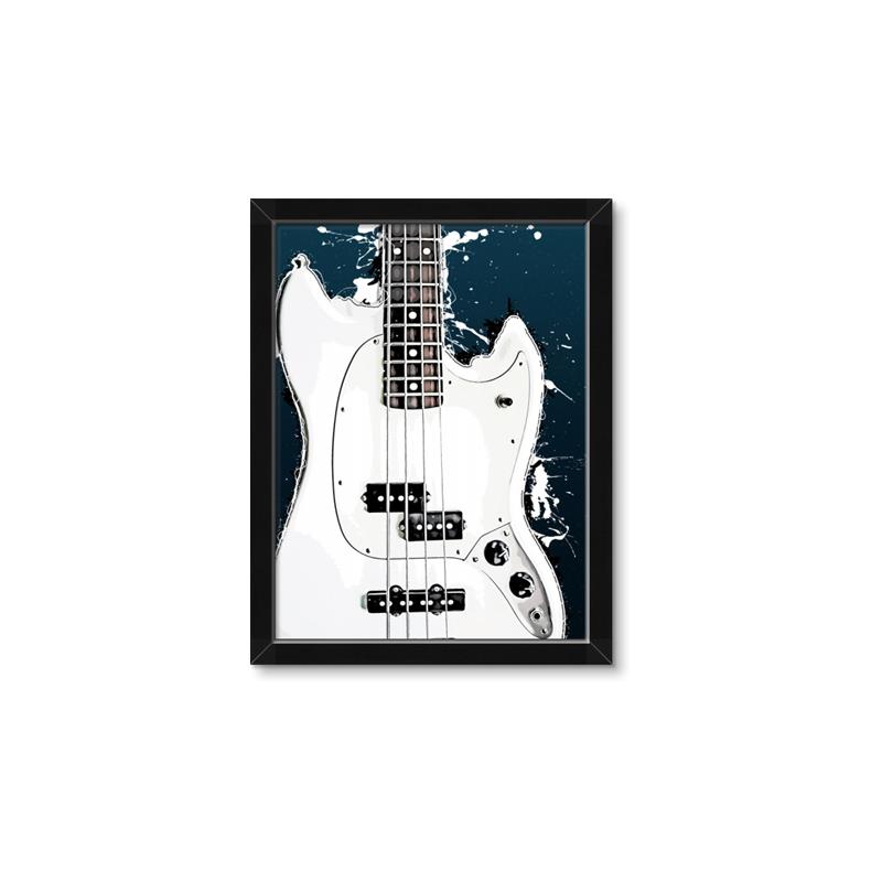 Picture of Retro White guitar Poster _GroupedProduct_Rectangle_Portrait_Framed_Matted_