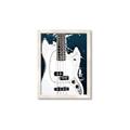 Picture of Retro White guitar Poster _GroupedProduct_Rectangle_Portrait_Framed_Matted_