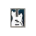Picture of Retro White guitar Poster _GroupedProduct_Rectangle_Portrait_Framed_Matted_