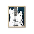 Picture of Retro White guitar Poster _GroupedProduct_Rectangle_Portrait_Framed_Matted_
