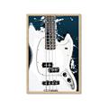 Picture of Retro White guitar Poster _GroupedProduct_Rectangle_Portrait_Framed_Matted_