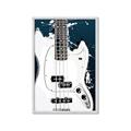 Picture of Retro White guitar Poster _GroupedProduct_Rectangle_Portrait_Framed_Matted_