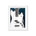 Picture of Retro White guitar Poster _GroupedProduct_Rectangle_Portrait_Framed_Matted_