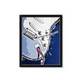 Picture of Retro Blue guitar Poster _GroupedProduct_Rectangle_Portrait_Framed_Matted_