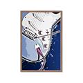 Picture of Retro Blue guitar Poster _GroupedProduct_Rectangle_Portrait_Framed_Matted_