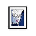 Picture of Retro Blue guitar Poster _GroupedProduct_Rectangle_Portrait_Framed_Matted_