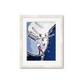 Picture of Retro Blue guitar Poster _GroupedProduct_Rectangle_Portrait_Framed_Matted_