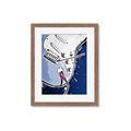 Picture of Retro Blue guitar Poster _GroupedProduct_Rectangle_Portrait_Framed_Matted_