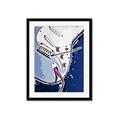 Picture of Retro Blue guitar Poster _GroupedProduct_Rectangle_Portrait_Framed_Matted_