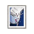 Picture of Retro Blue guitar Poster _GroupedProduct_Rectangle_Portrait_Framed_Matted_