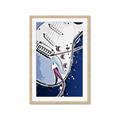 Picture of Retro Blue guitar Poster _GroupedProduct_Rectangle_Portrait_Framed_Matted_