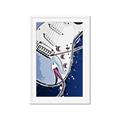 Picture of Retro Blue guitar Poster _GroupedProduct_Rectangle_Portrait_Framed_Matted_