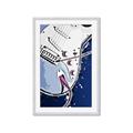 Picture of Retro Blue guitar Poster _GroupedProduct_Rectangle_Portrait_Framed_Matted_
