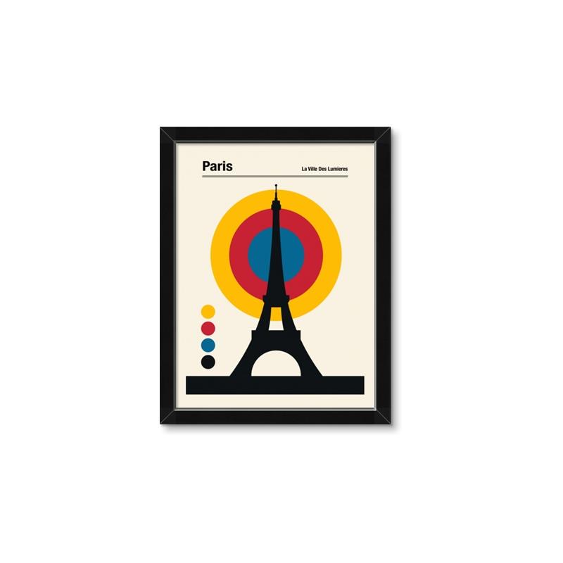 Picture of Retro Eiffel Tower Poster _GroupedProduct_Rectangle_Portrait_Framed_Matted_