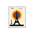Picture of Retro Eiffel Tower Poster _GroupedProduct_Rectangle_Portrait_Framed_Matted_