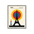 Picture of Retro Eiffel Tower Poster _GroupedProduct_Rectangle_Portrait_Framed_Matted_
