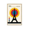 Picture of Retro Eiffel Tower Poster _GroupedProduct_Rectangle_Portrait_Framed_Matted_