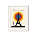 Picture of Retro Eiffel Tower Poster _GroupedProduct_Rectangle_Portrait_Framed_Matted_