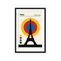 Picture of Retro Eiffel Tower Poster _GroupedProduct_Rectangle_Portrait_Framed_Matted_