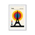 Picture of Retro Eiffel Tower Poster _GroupedProduct_Rectangle_Portrait_Framed_Matted_
