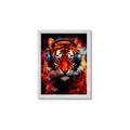 Picture of Tiger With Headphones animal _GroupedProduct_Rectangle_Portrait_Framed_Matted_
