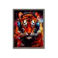 Picture of Tiger With Headphones animal _GroupedProduct_Rectangle_Portrait_Framed_Matted_