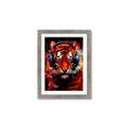 Picture of Tiger With Headphones animal _GroupedProduct_Rectangle_Portrait_Framed_Matted_
