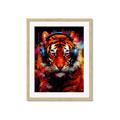 Picture of Tiger With Headphones animal _GroupedProduct_Rectangle_Portrait_Framed_Matted_