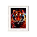 Picture of Tiger With Headphones animal _GroupedProduct_Rectangle_Portrait_Framed_Matted_