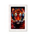 Picture of Tiger With Headphones animal _GroupedProduct_Rectangle_Portrait_Framed_Matted_
