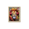 Picture of Lion With Headphones animal _GroupedProduct_Rectangle_Portrait_Framed_Matted_